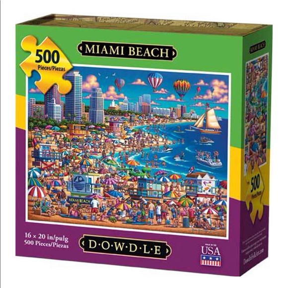 Dowdle Jigsaw Puzzle - Miami Beach - 500 Piece - Picture 1 of 5